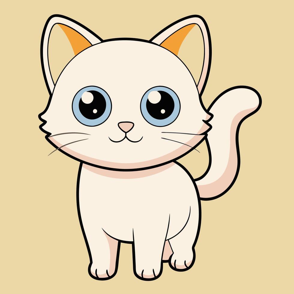 Cute cat with background vector
