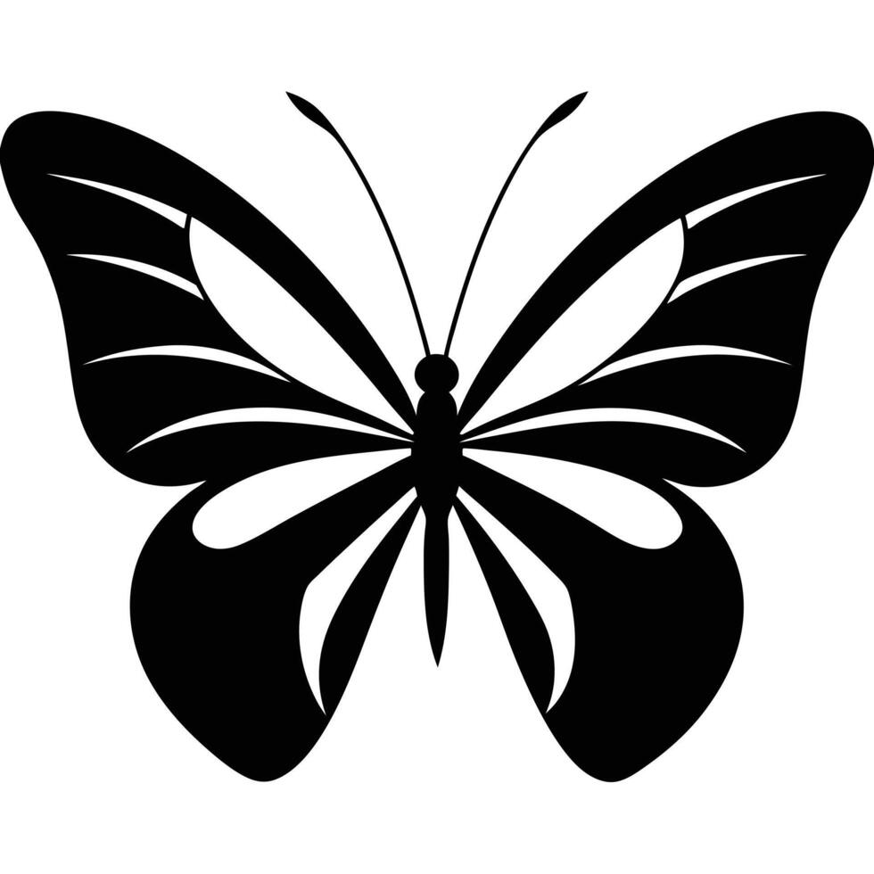 black and white color butterfly vector