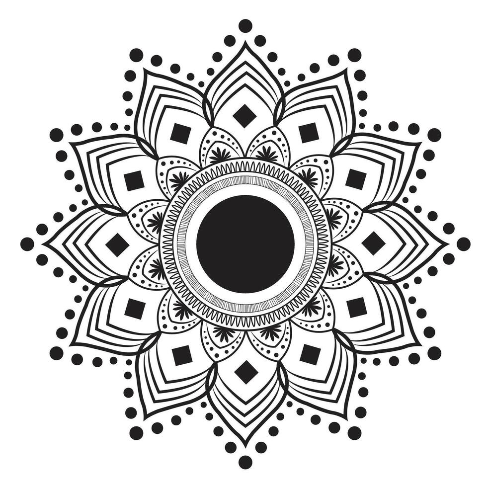 Mandala design black and white vector