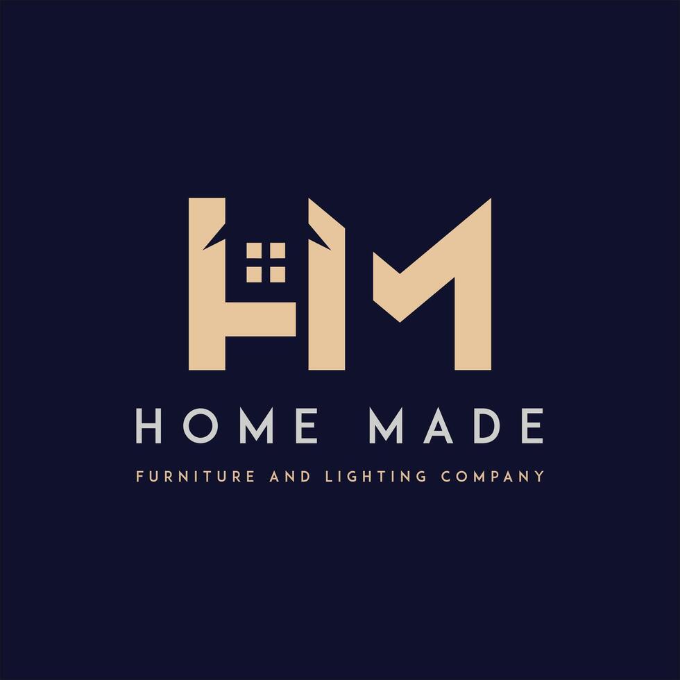 home made furniture and lighting company logo vector