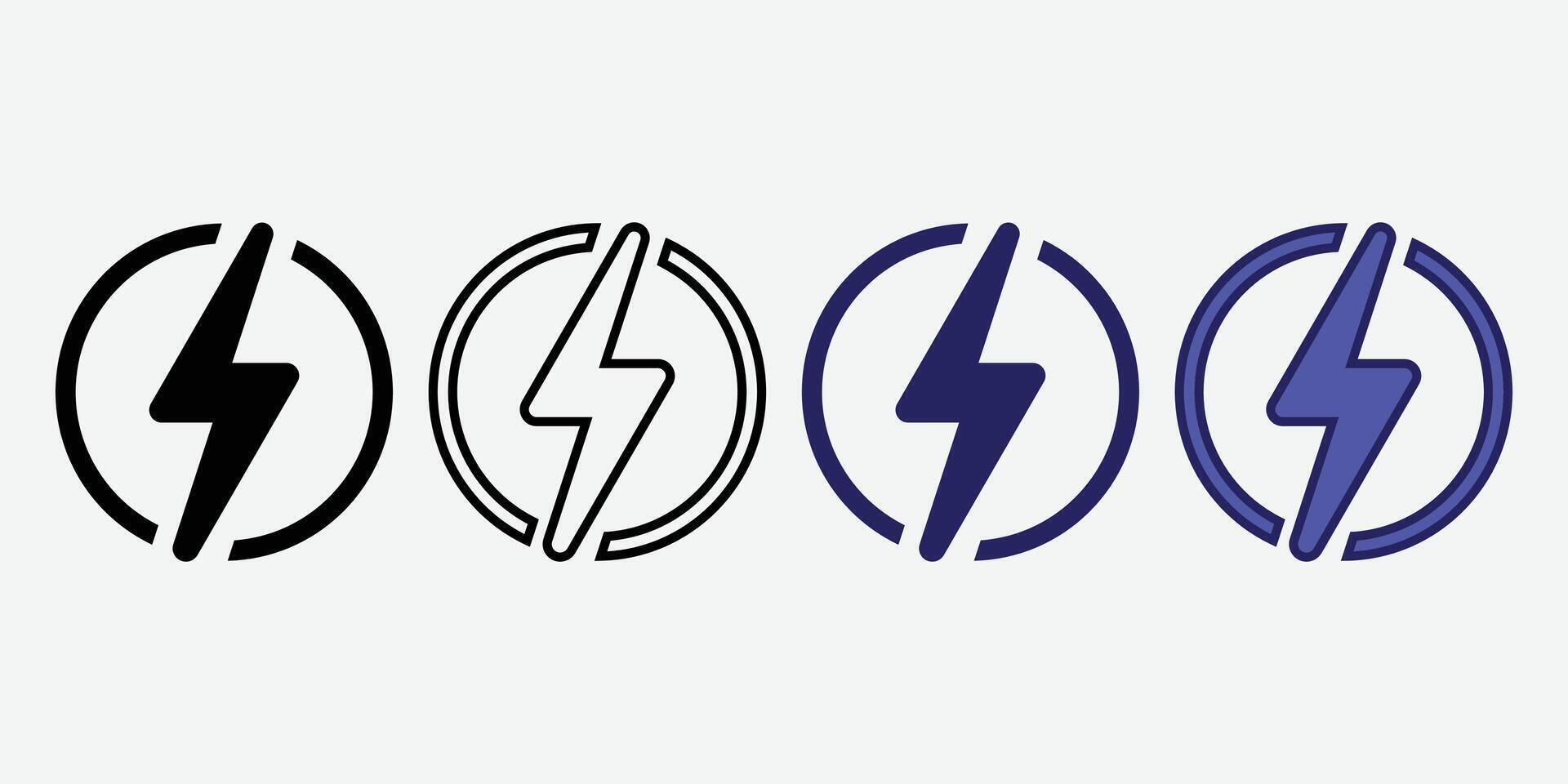 Thunder Icon . Power icon . Power Switch Icon. Electric power. Lightning Bolt Icon. vector