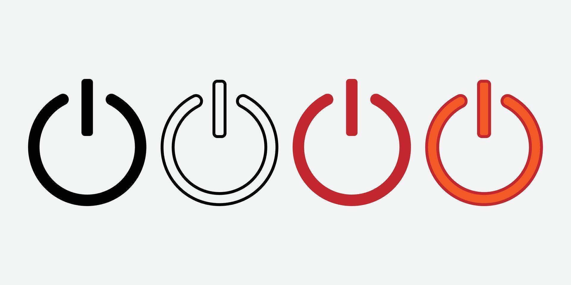 Power Button Icon . Power Switch Icon. Start And Stop Switch Icon. vector