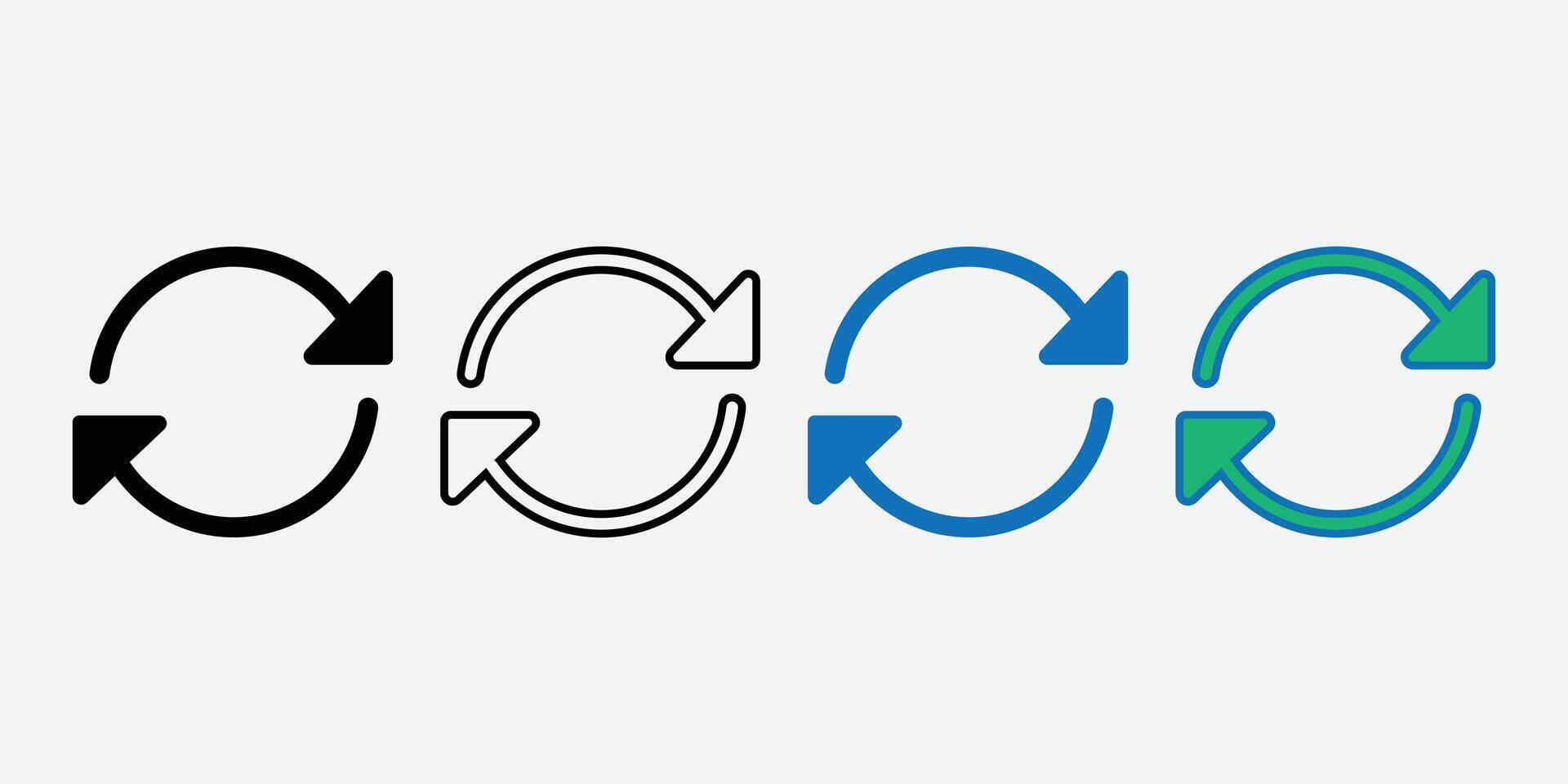 Refresh Icon . Rotate Icon Set. Research Sign. Restart Symbol. vector