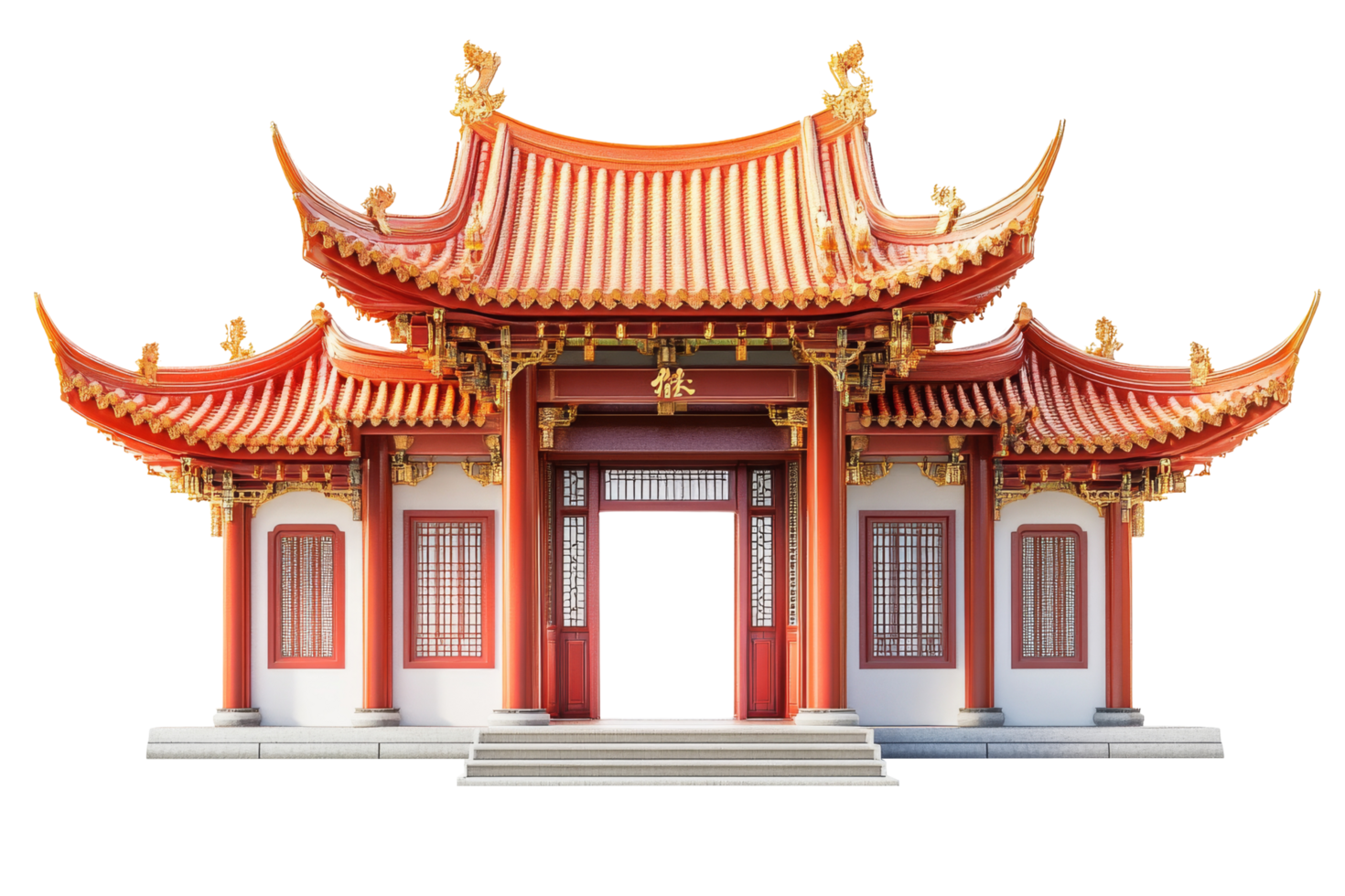 Chinese new year temple visit isolated png