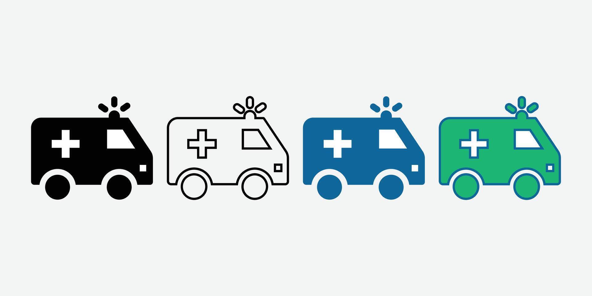 Ambulance Icon . Emergency Medical Car Icon. Medical Transport. Healthcare Icon. Emergency Car. vector