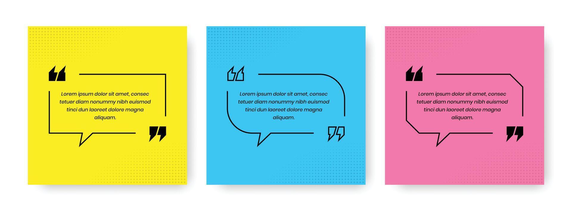 Simple professional quote presentation social media post template set vector