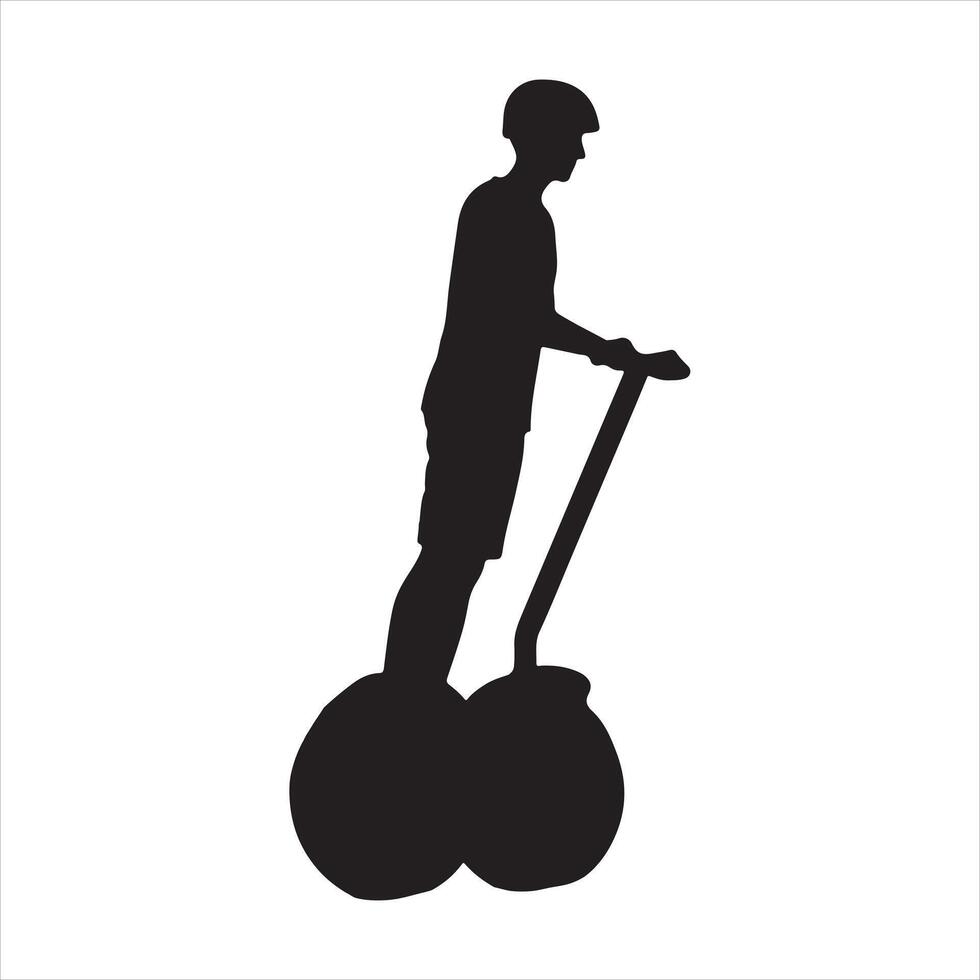 segway black silhouette on white background vector