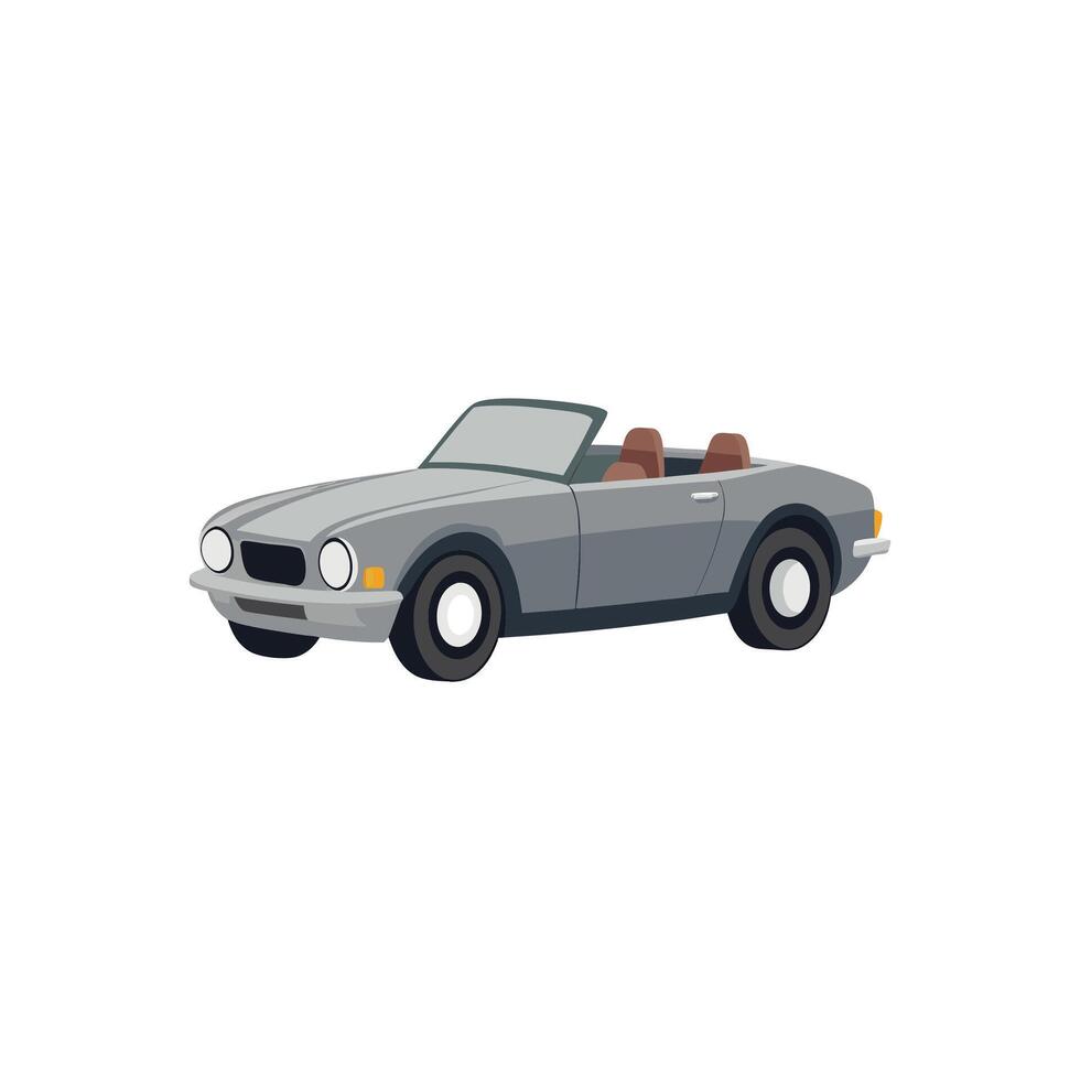 Sleek Elegance Metallic Silver Convertible Beauty vector
