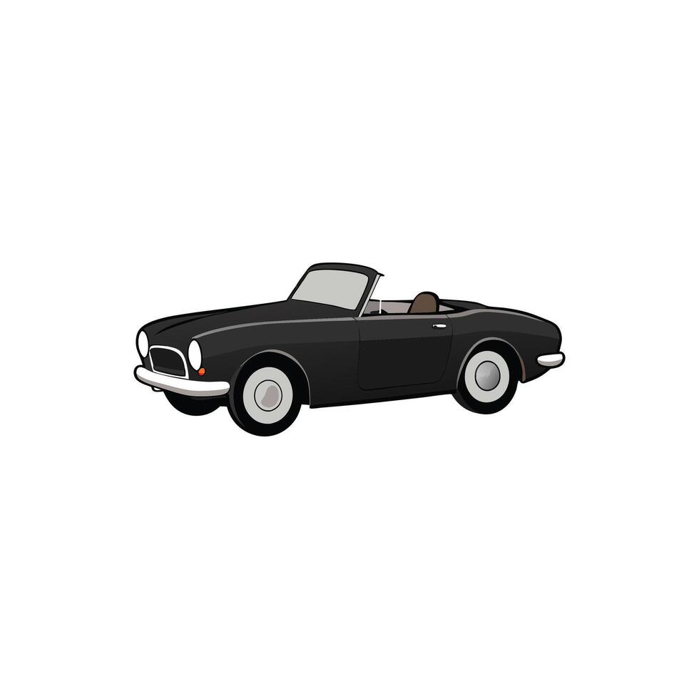 Luxury on Wheels Classic Black Convertible Charm vector