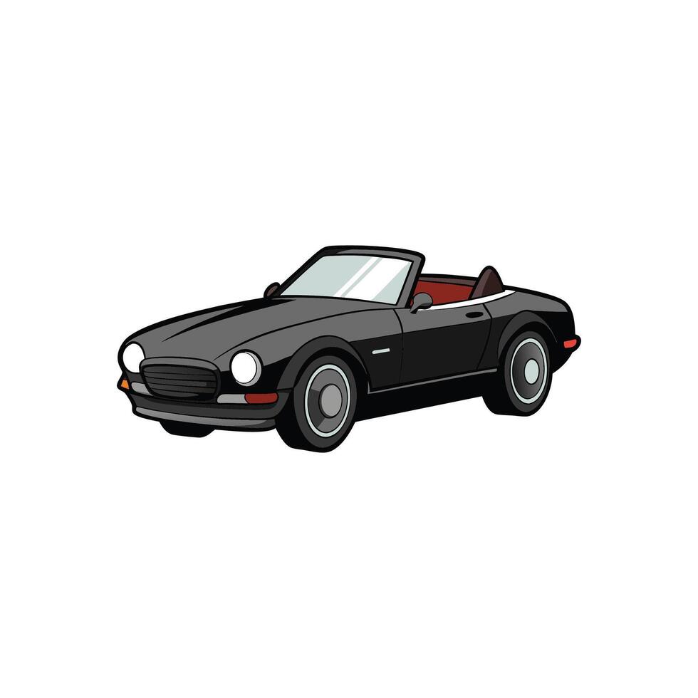Timeless Elegance The Classic Black Convertible vector