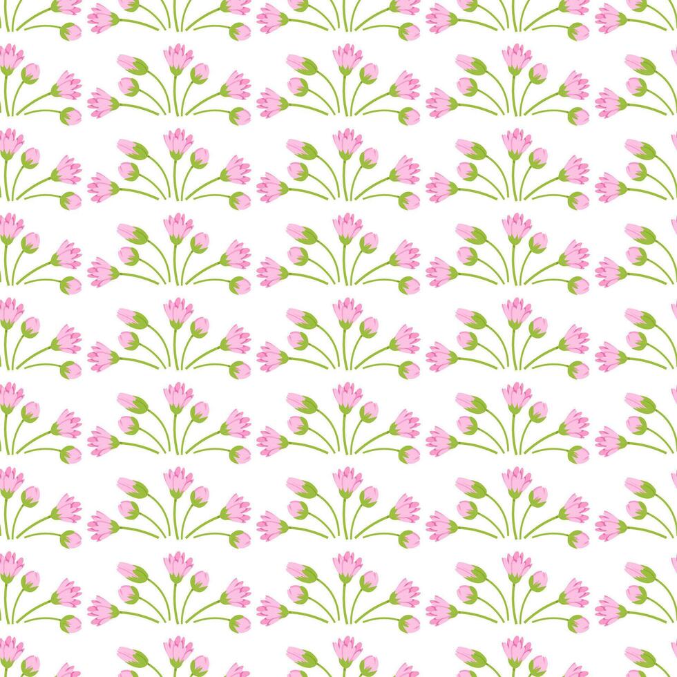 Easter seamless pattern of delicate spring flowers vector