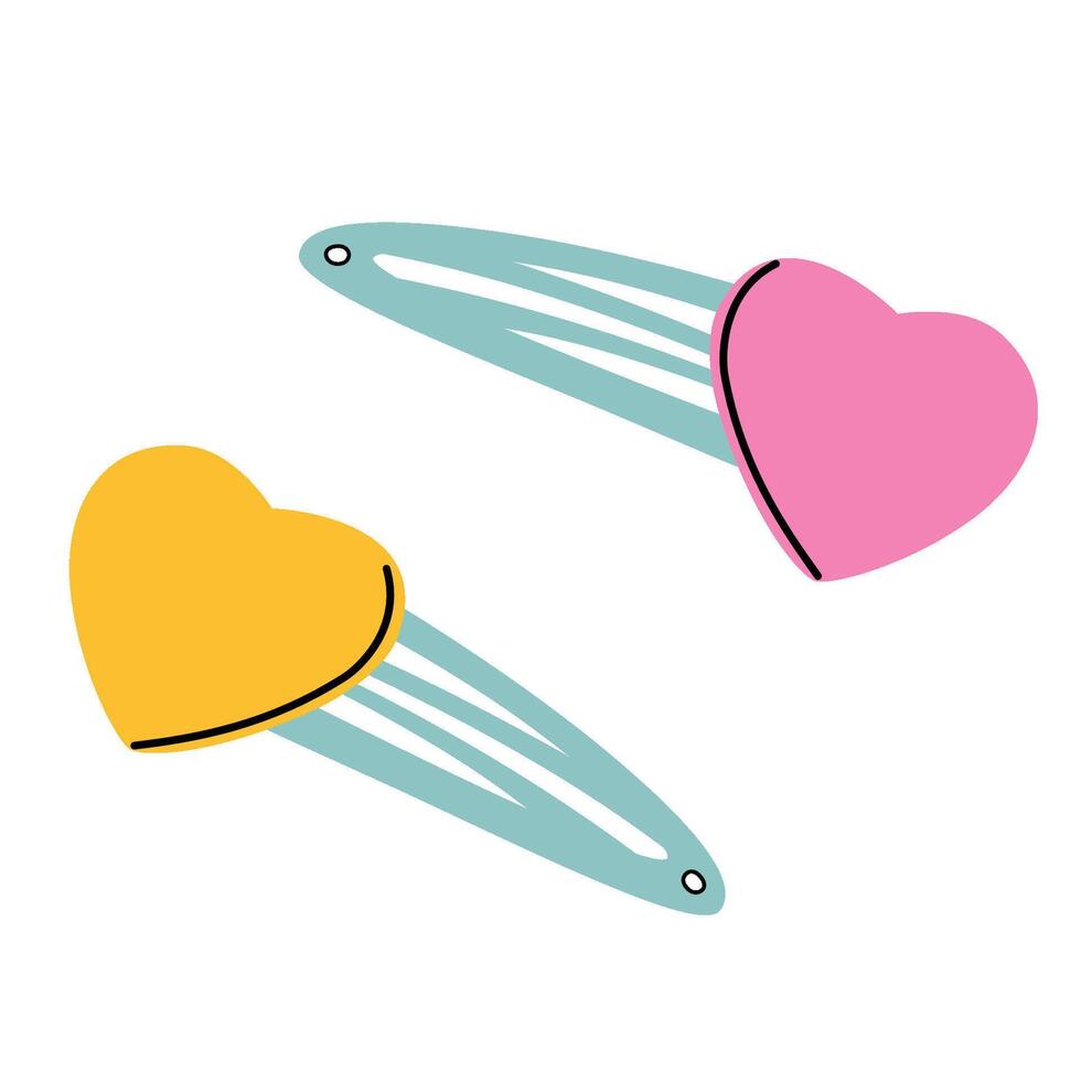 Kid hair clip with a heart. vector