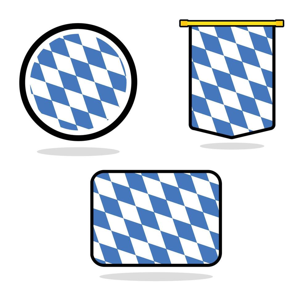 Bavaria set of flag banner Bavaria flag with white background illustration design Bavaria independence day banner design vector