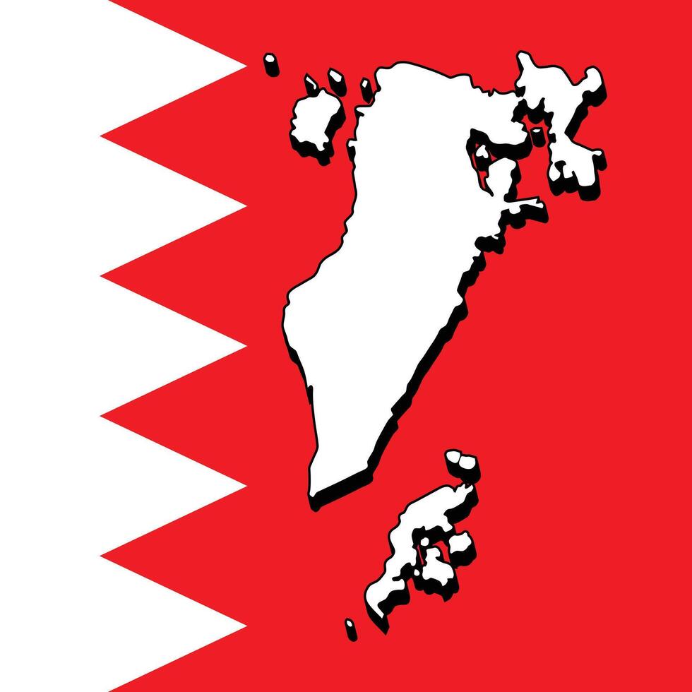 Bahrain flag or map banner Bahrain flag illustration design Bahrain independence day banner design vector