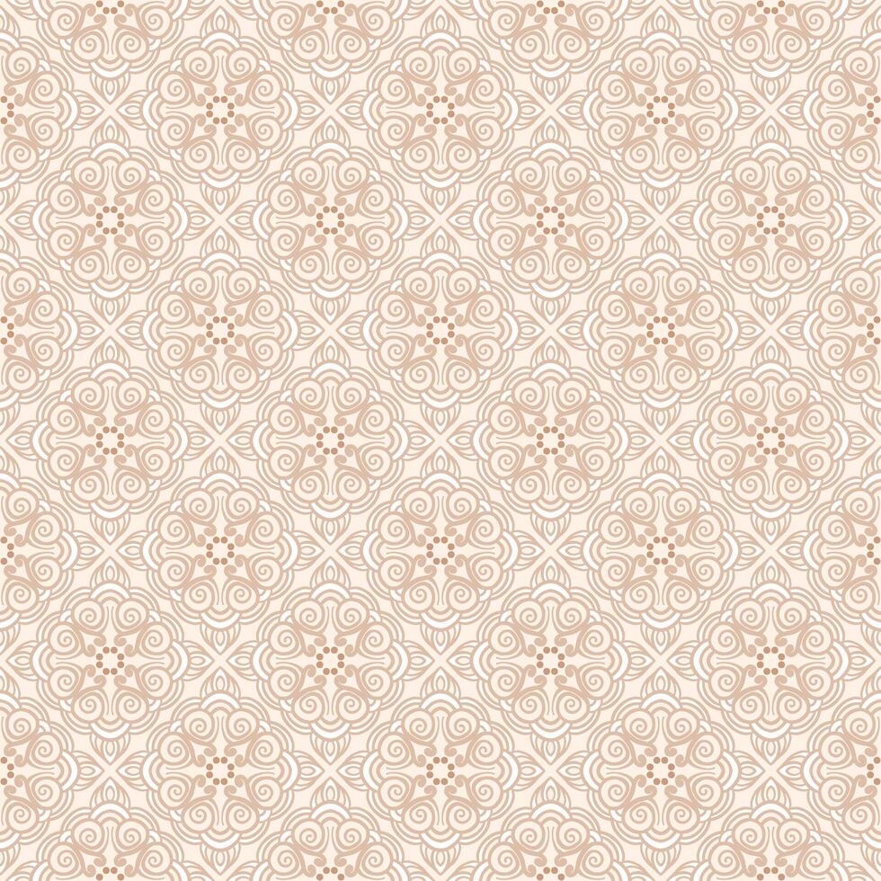 Seamless Floral Geometric Pattern in Beige Tones vector