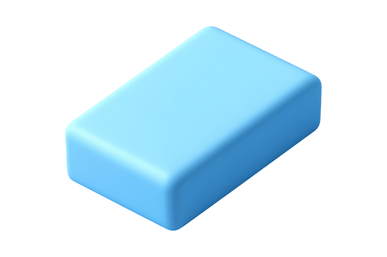 Blue soap bar close-up in bright bathroom setting png