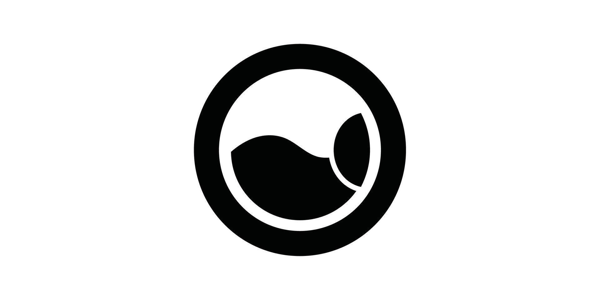 A black and white logo of a circular shape vector