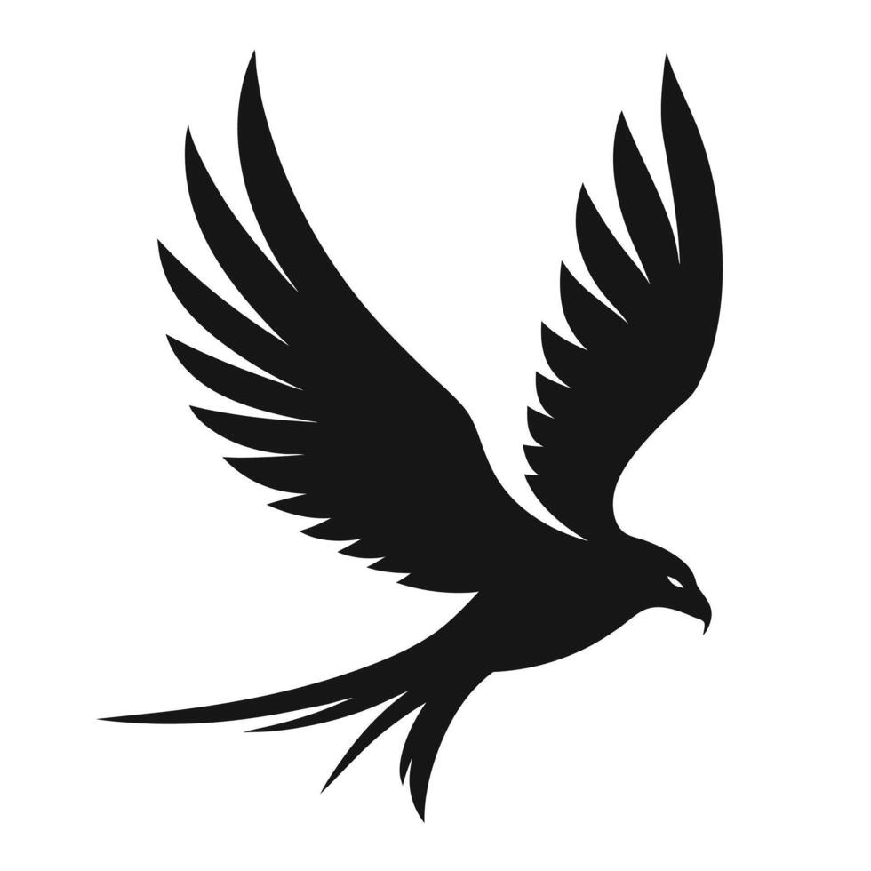 Dramatic Silhouette of a Falcon Mid-Soar vector