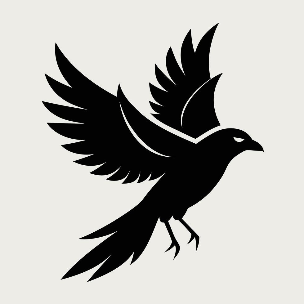 Elegant falcon outline sweeping the air vector