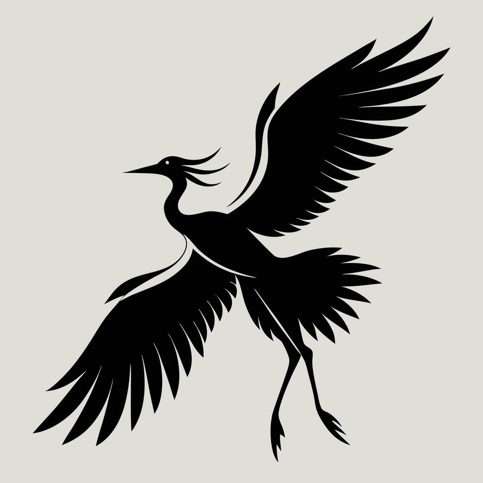 Silhouette of a Falcon in a Dynamic Flight Pose vector