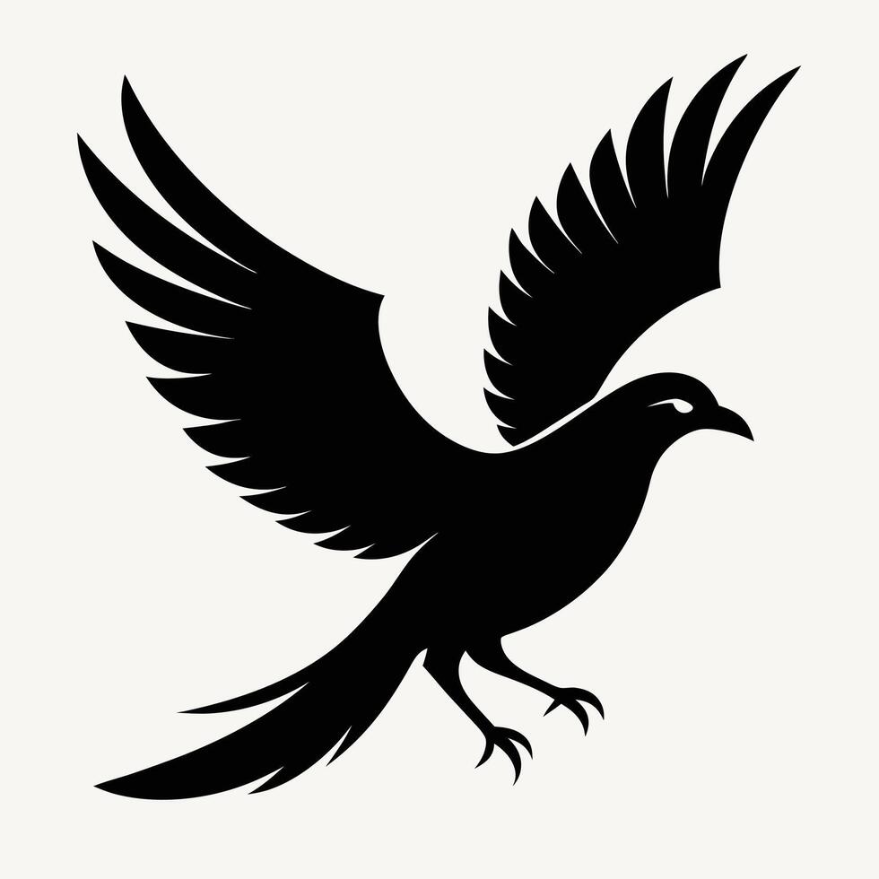 Majestic Falcon Silhouette Soaring Through the Sky vector