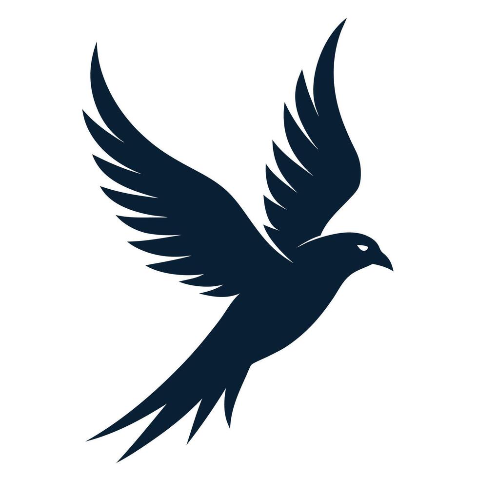 Falcon silhouette soaring through the sky vector