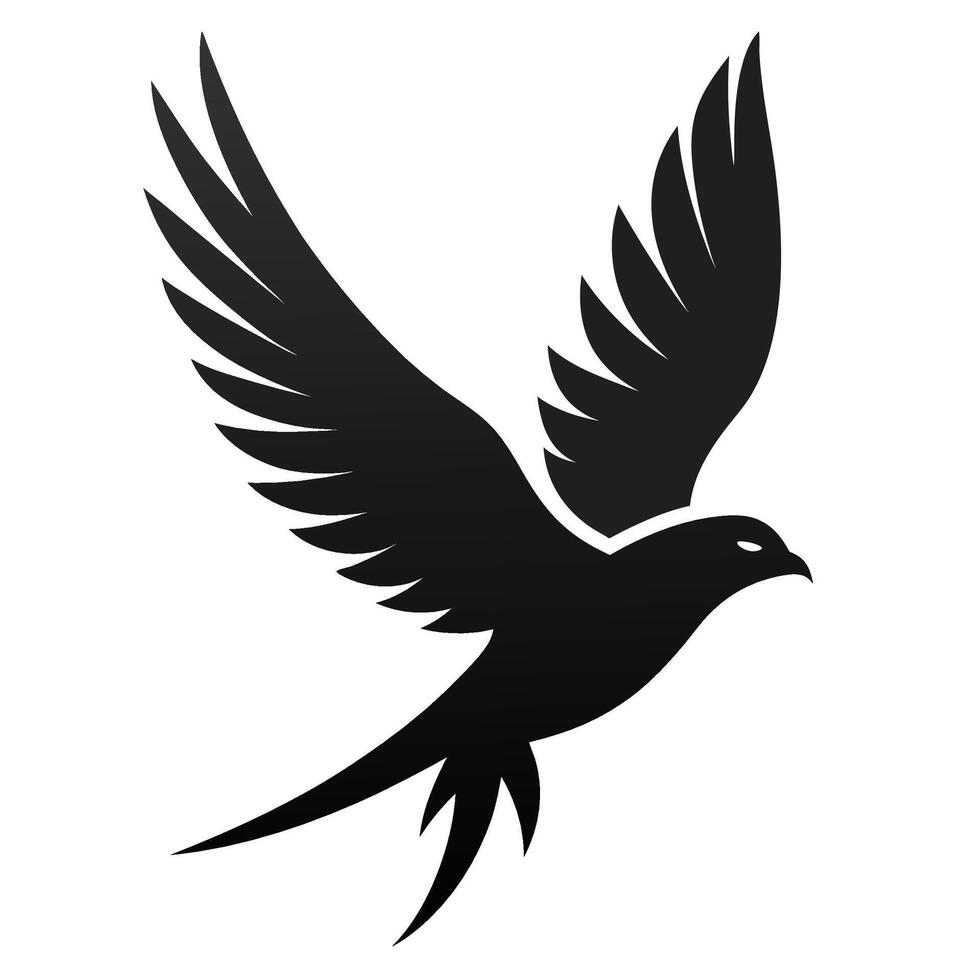 Majestic Falcon Silhouette Soaring Gracefully vector