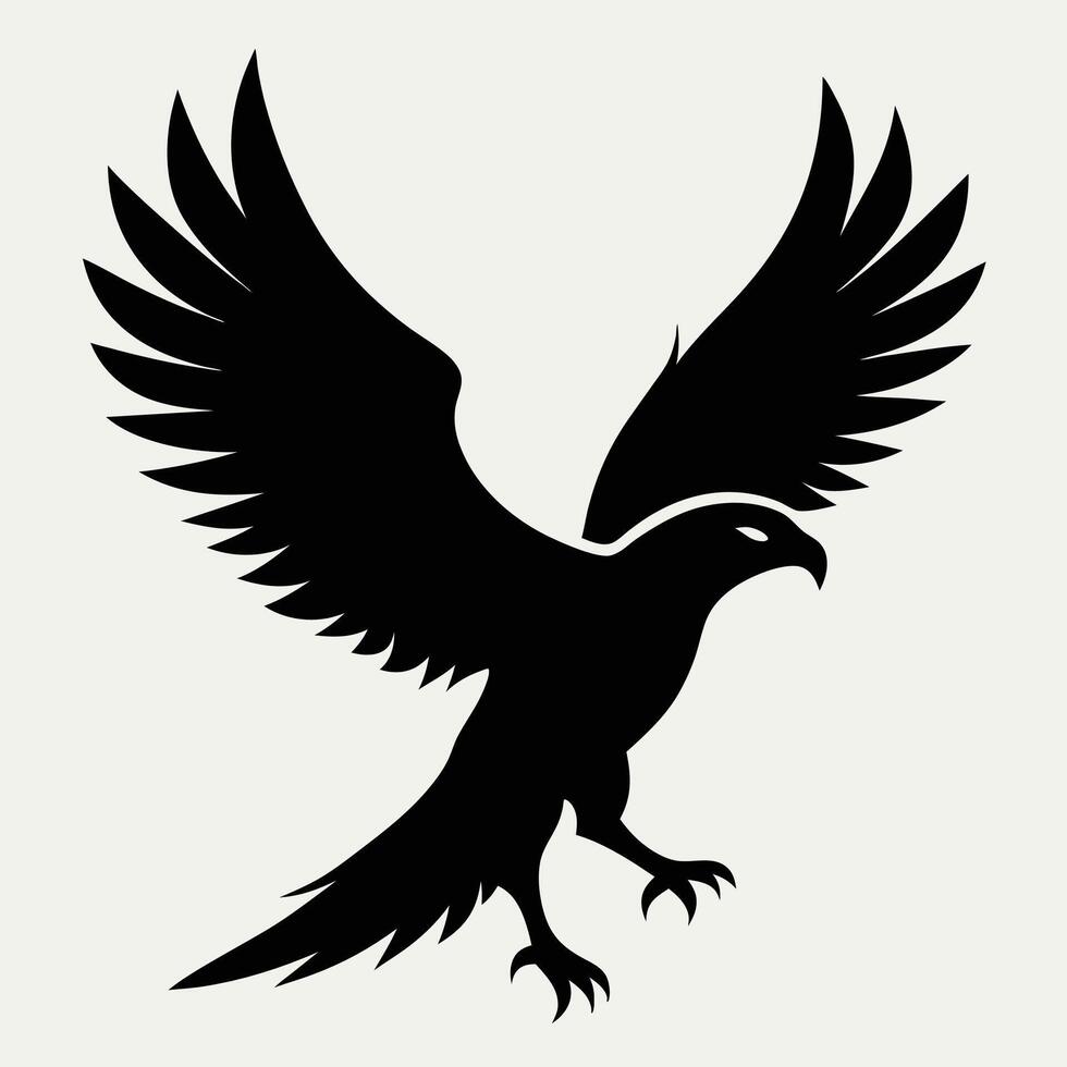 Graceful falcon shadow cutting the wind vector