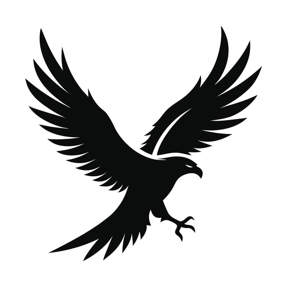 Falcon Silhouette in a Bold and Commanding Flight vector