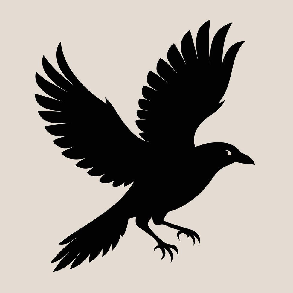 Shadowed Falcon Silhouette Cutting Across the Sky vector