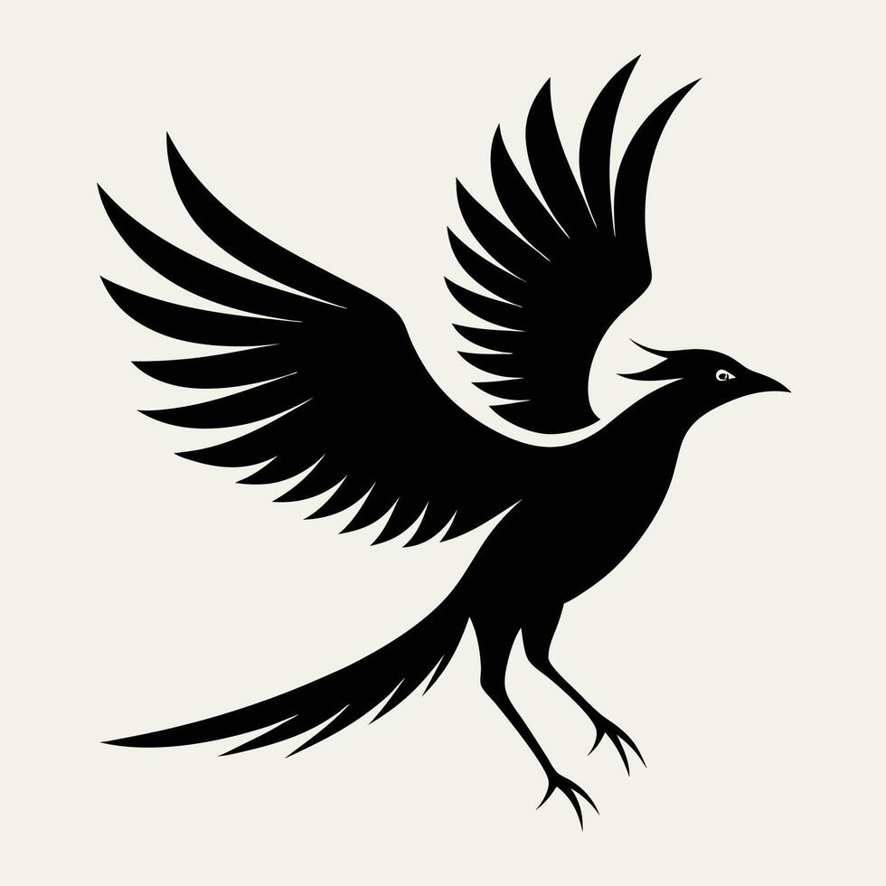 Falcon Silhouette Piercing the Sky with Swift Movement vector