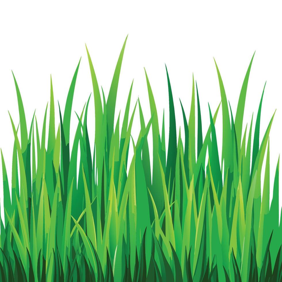 Fresh and Lively Green Grass Seamless Pattern vector