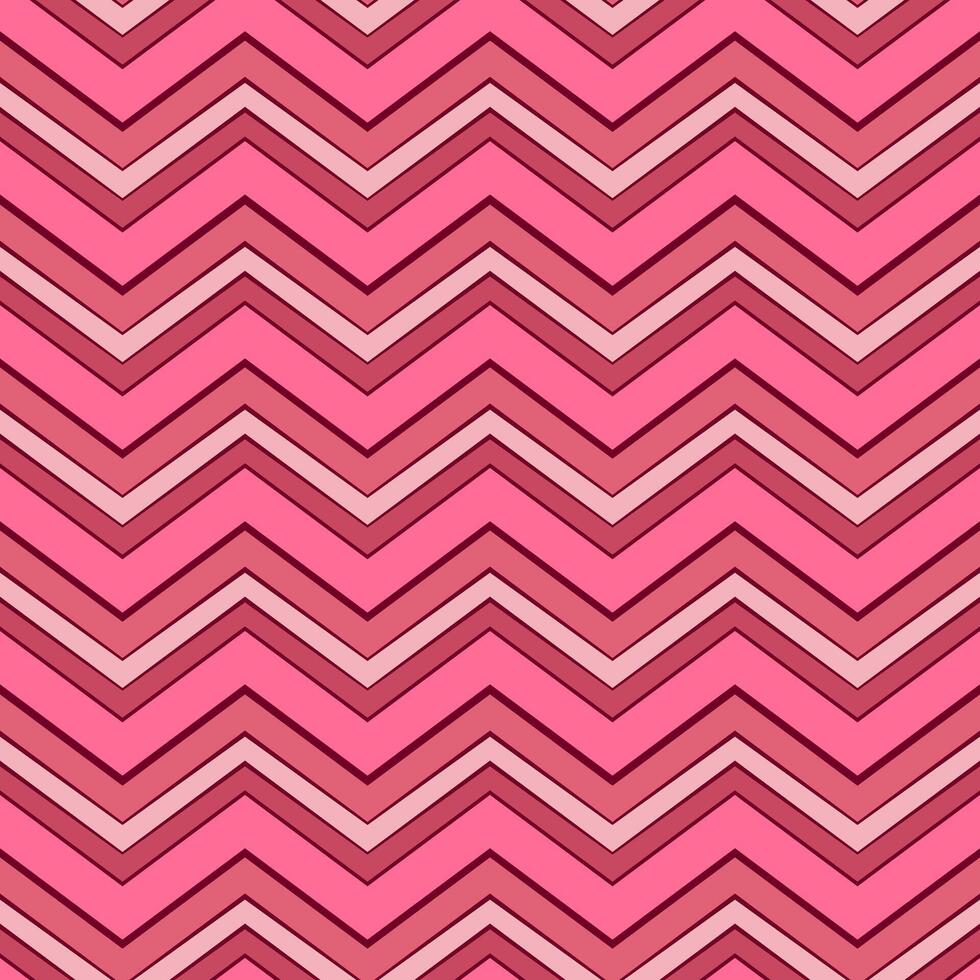 A seamless pink and red geometric zigzag pattern in a vintage and retro style. Valentine's day and love concept. vector