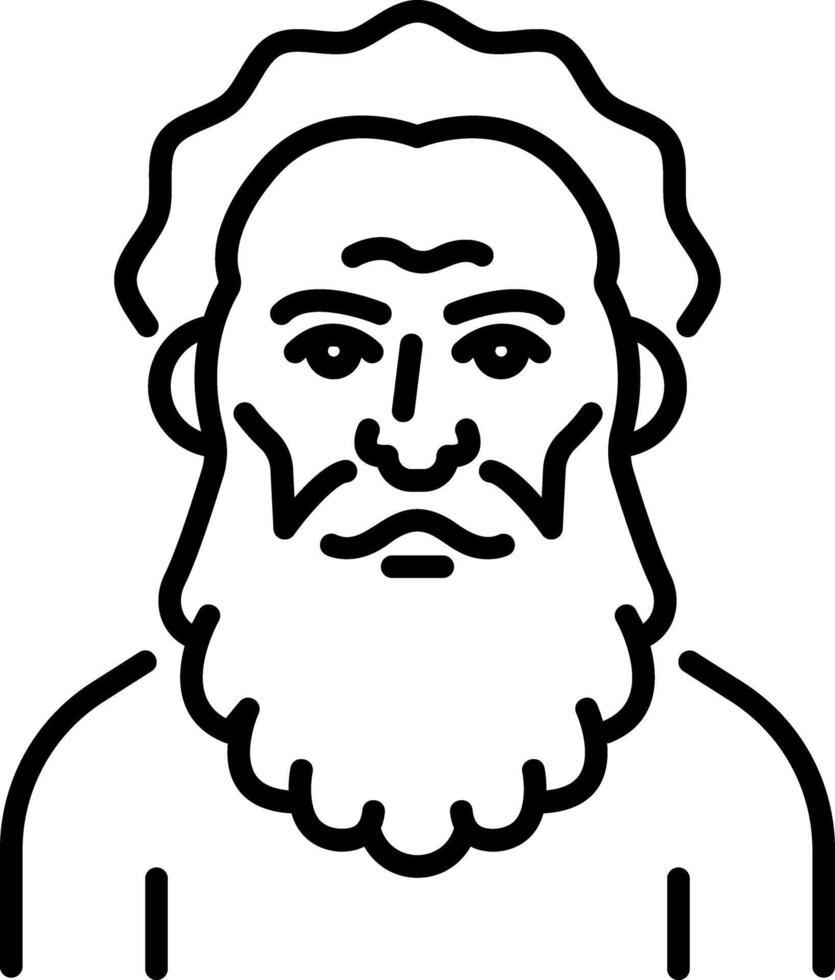 Tolstoy portrait icon in outline style vector