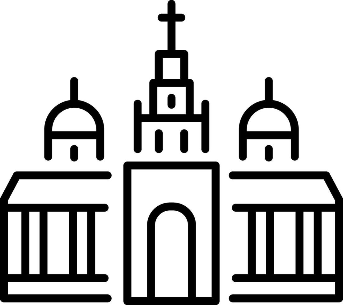 A linear style icon of a russian station vector