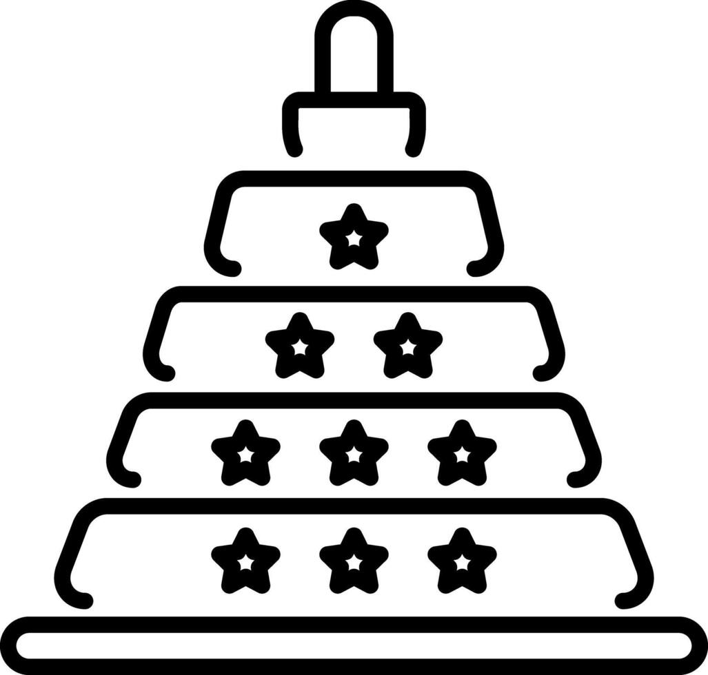A linear style icon of staking toy vector