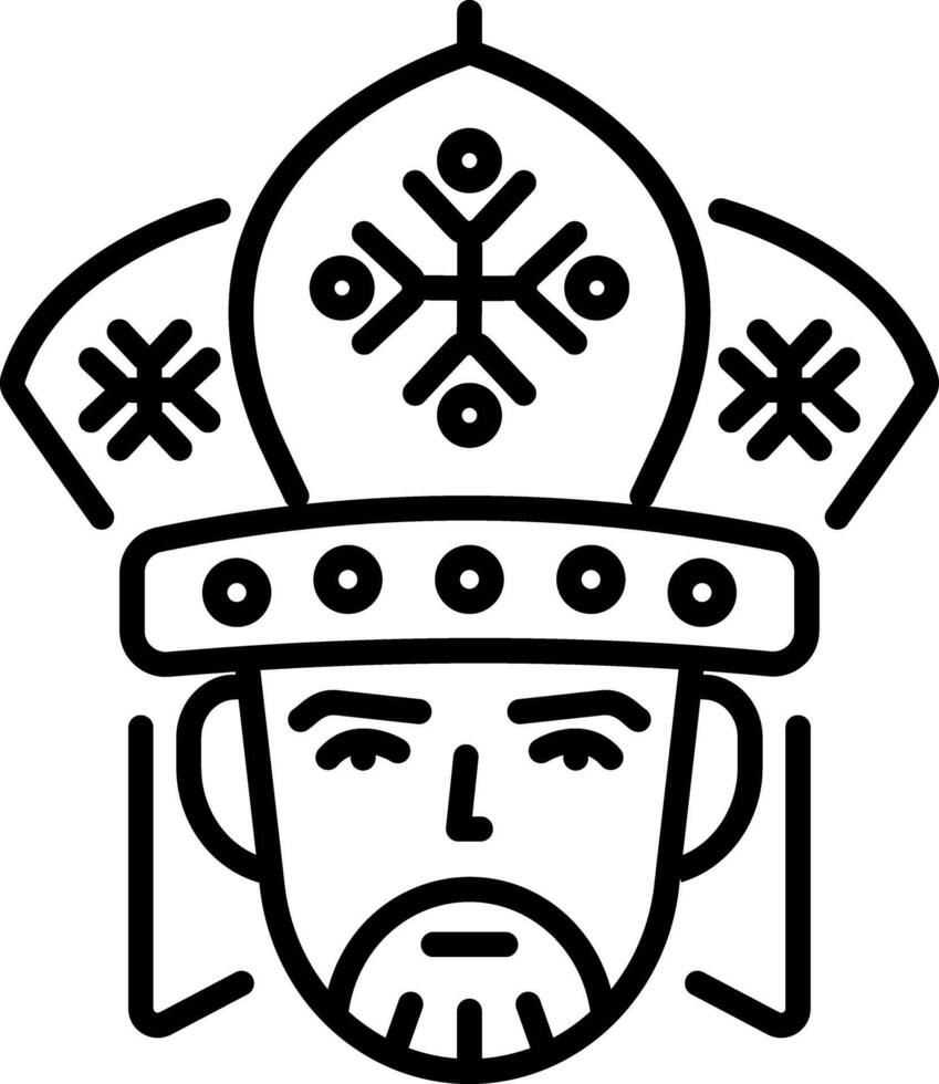 A linear style icon of a russian boyar vector