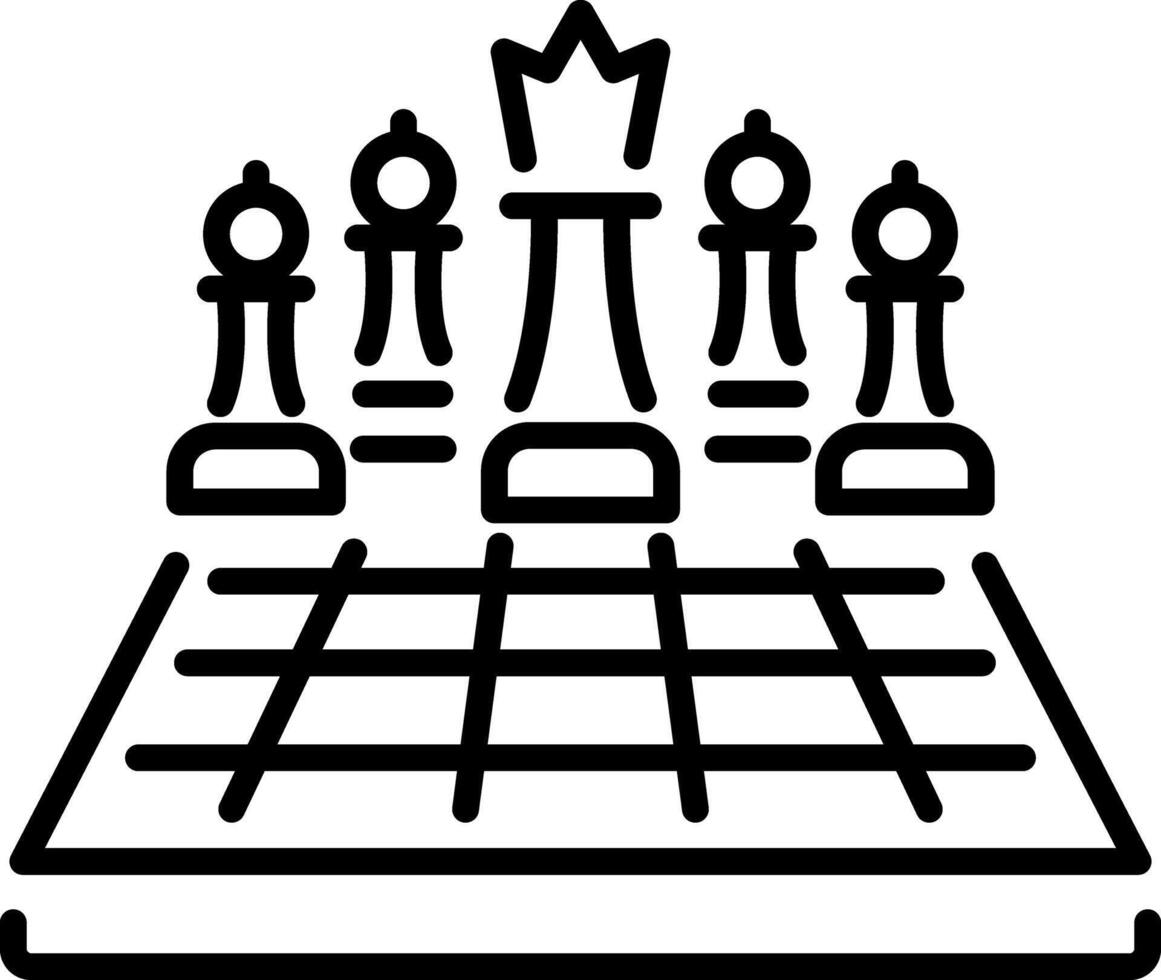 A line style icon of a chess game vector