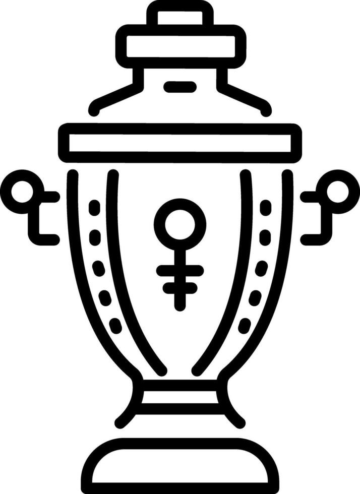 Russian samovar icon in outline style vector