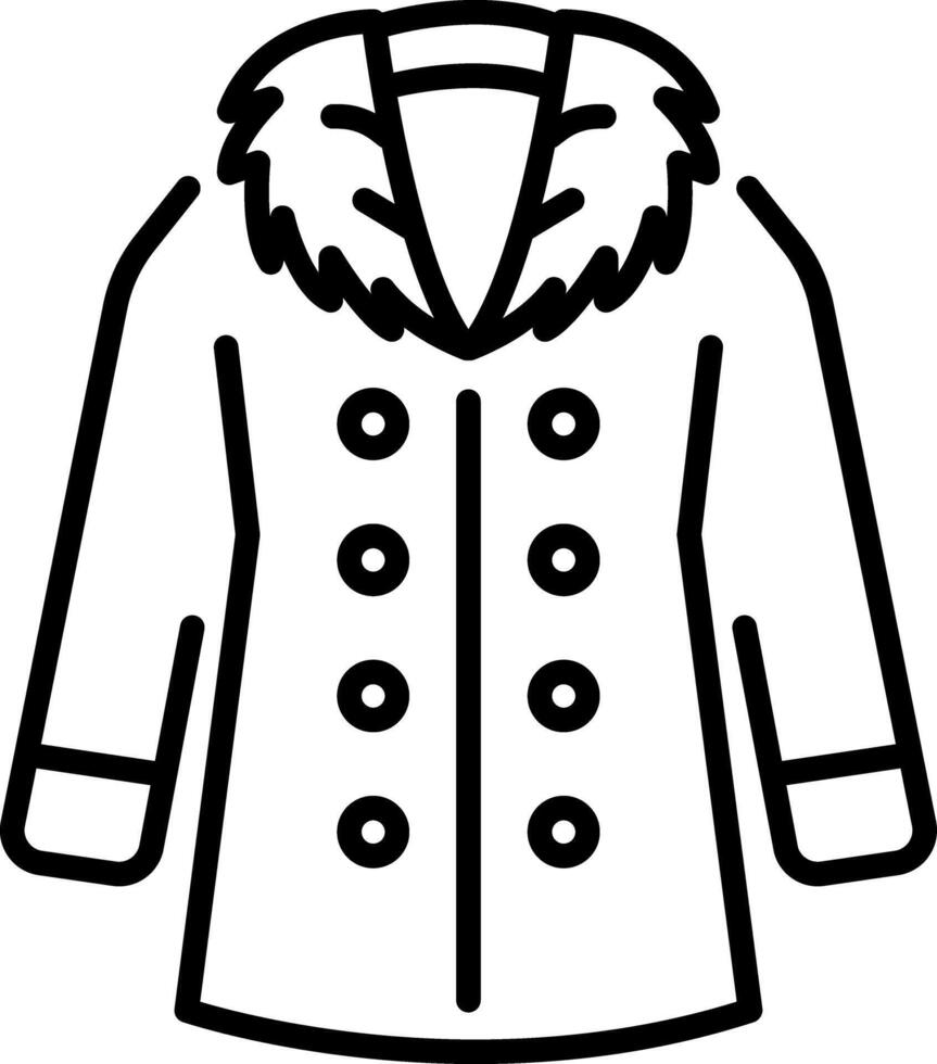 A line style icon of a fur coat vector