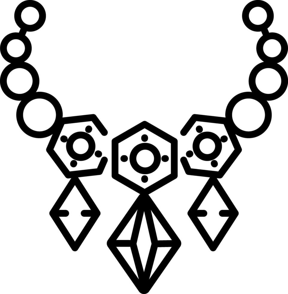 Beautiful jewel necklace icon in line style vector