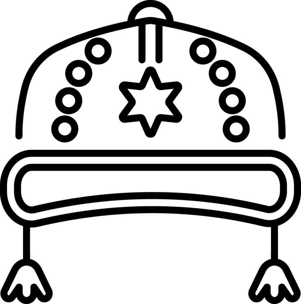 A lien style icon of a russian ushanka hat vector
