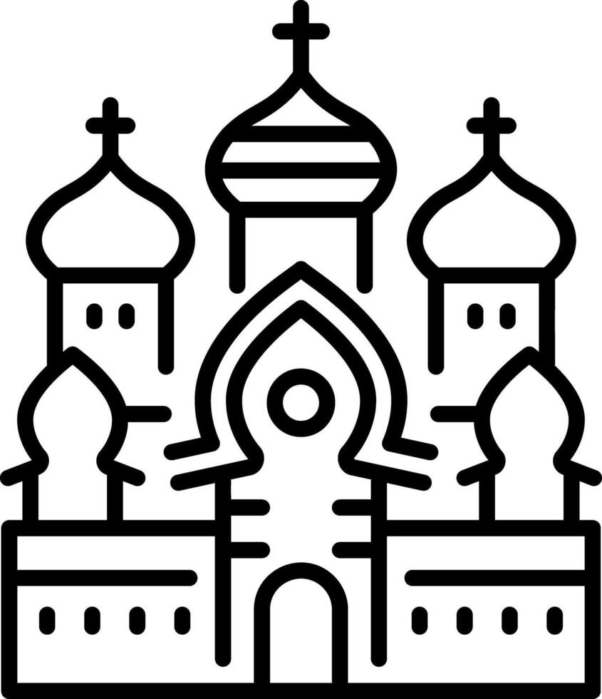 Kizhi pogost icon in linear style vector