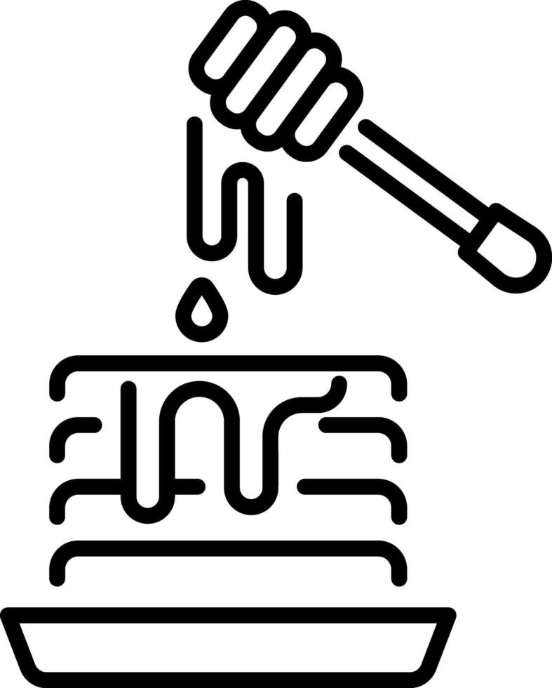 A line style icon of sweet honey pancakes vector