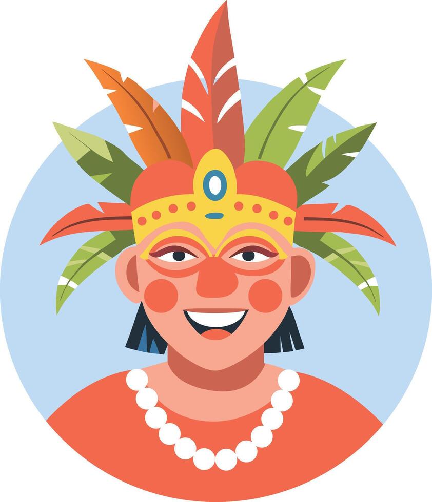 A flat illustration of smiling carnival performer character vector