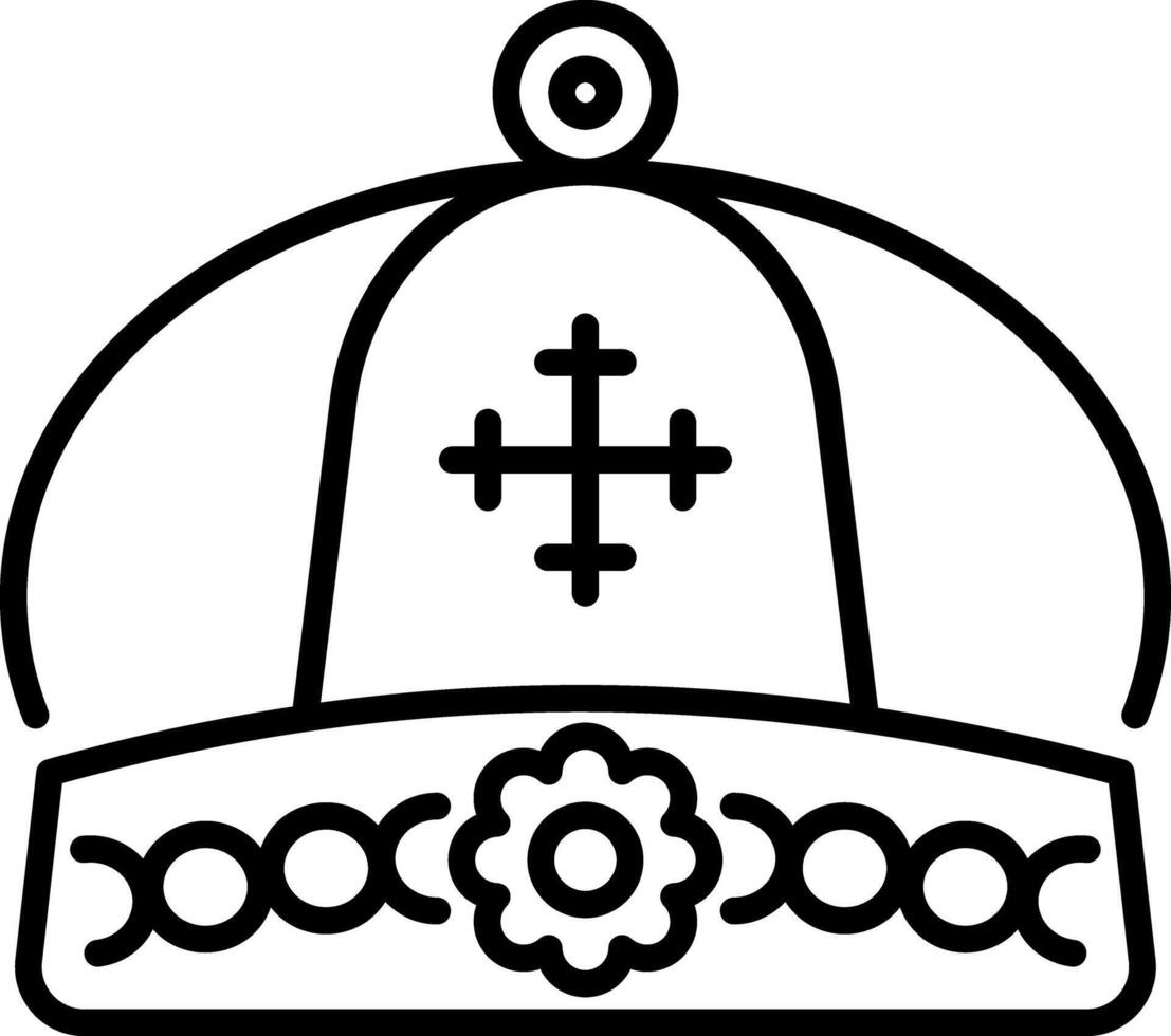 Boyar cap icon in outline style vector