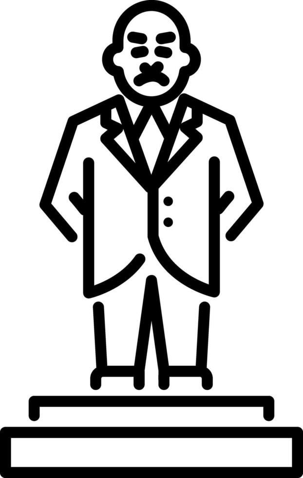 Lenin statue icon in linear style vector