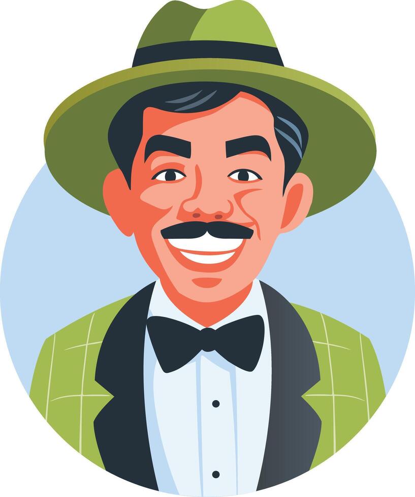 Smiling hispanic character illustration in flat style vector