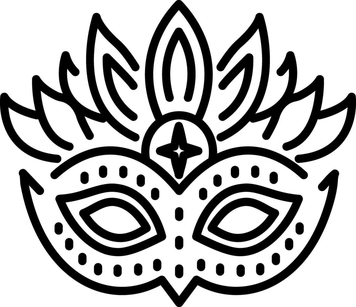 A linear style icon of beautiful carnival mask vector