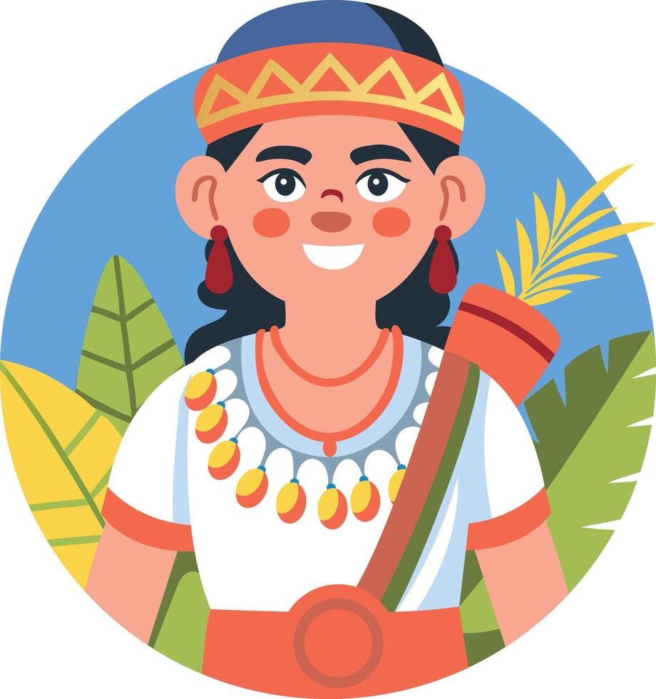 A flat illustration of a character wearing mexican attire vector